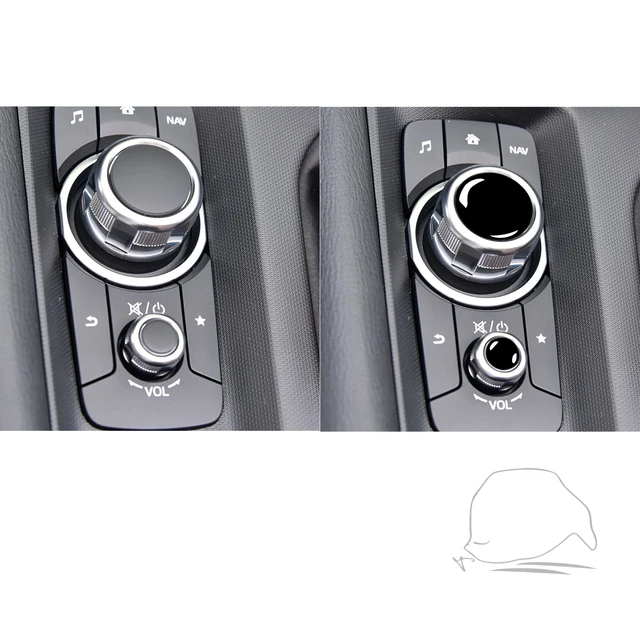 자동차 스타일링 피아노 블랙 플라스틱 자동차 인테리어 멀티미디어 버튼 커버 트림 스티커 Mazda MX-5 MX5 2016-2020