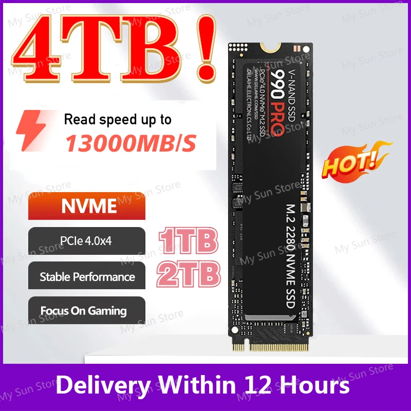 

New 13500MB/S SSD 1TB 4TB SSD M2 NVMe PCIe 4.0 X4 M.2 2280 NGFF 2TB Ssd Nvme M2 Drive Internal Solid State Disk for PS5 Desktop