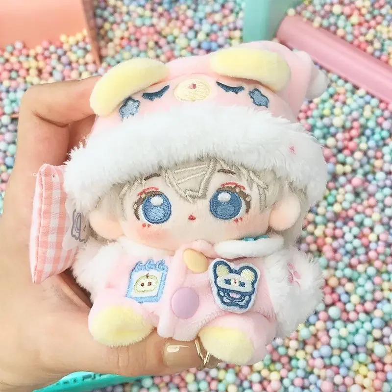10cm Little Bear Pajamas Baby Clothes Cotton Doll Clothes Cute Blue Hat Set 4