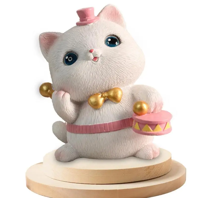 

Car Dashboard Decorations Cat Miniature Kitten Cake Toys Miniature Sculpture Cat Decor For Office Desk Home Indoor Garden