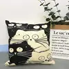 Cute Cat Linen Pillow Cover Pillow Pillowcase 45x45cm Home Living Room Sofa Decoration Pillowcase pillow case 3