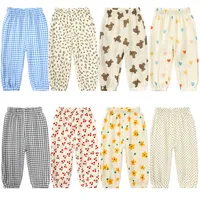 2024 Kids Children Summer Harem Pants Cotton Spring Autumn Boy Girl Breathable Casual Long For Baby Teenager Korean Trousers 1