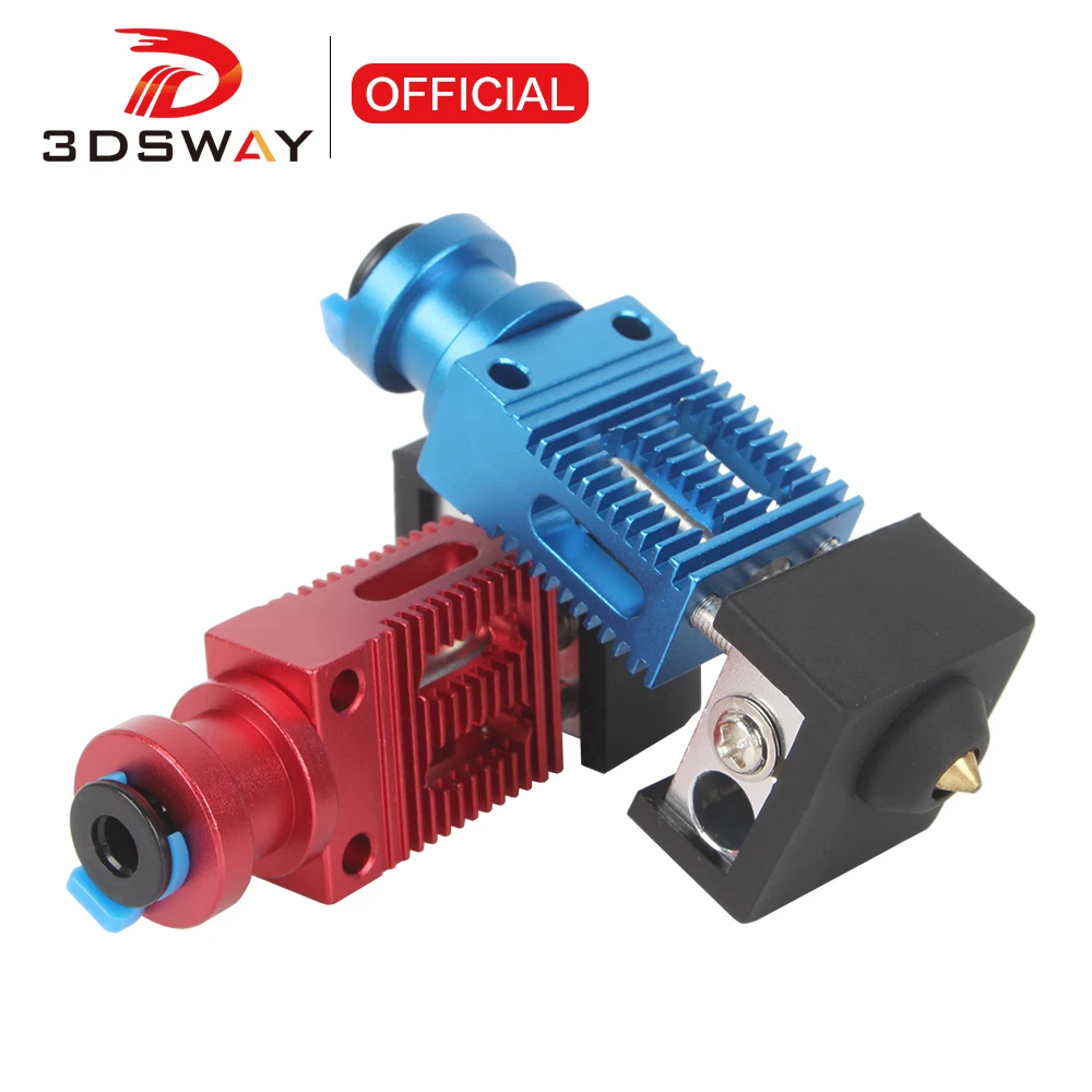 3DSWAY Upgraded 3D printer Extruder  Hotend  Aluminum Heat Block  All Metal Remote Extrusion Nozzle  Compatible With CR10/ender3 broken filament welder connector silver red aluminum block with allen key 1 75mm pla abs filament sensor 3d printer part