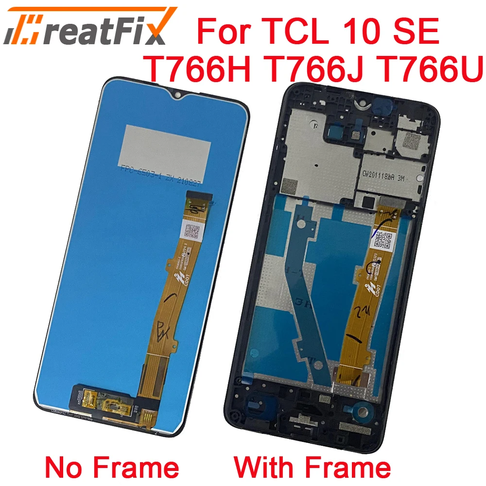 

6.52" Original For TCL 10 SE LCD Display Touch Digitizer Assembly Replacement Phone Screen T766U H A J TCL 10SE Frame lcd