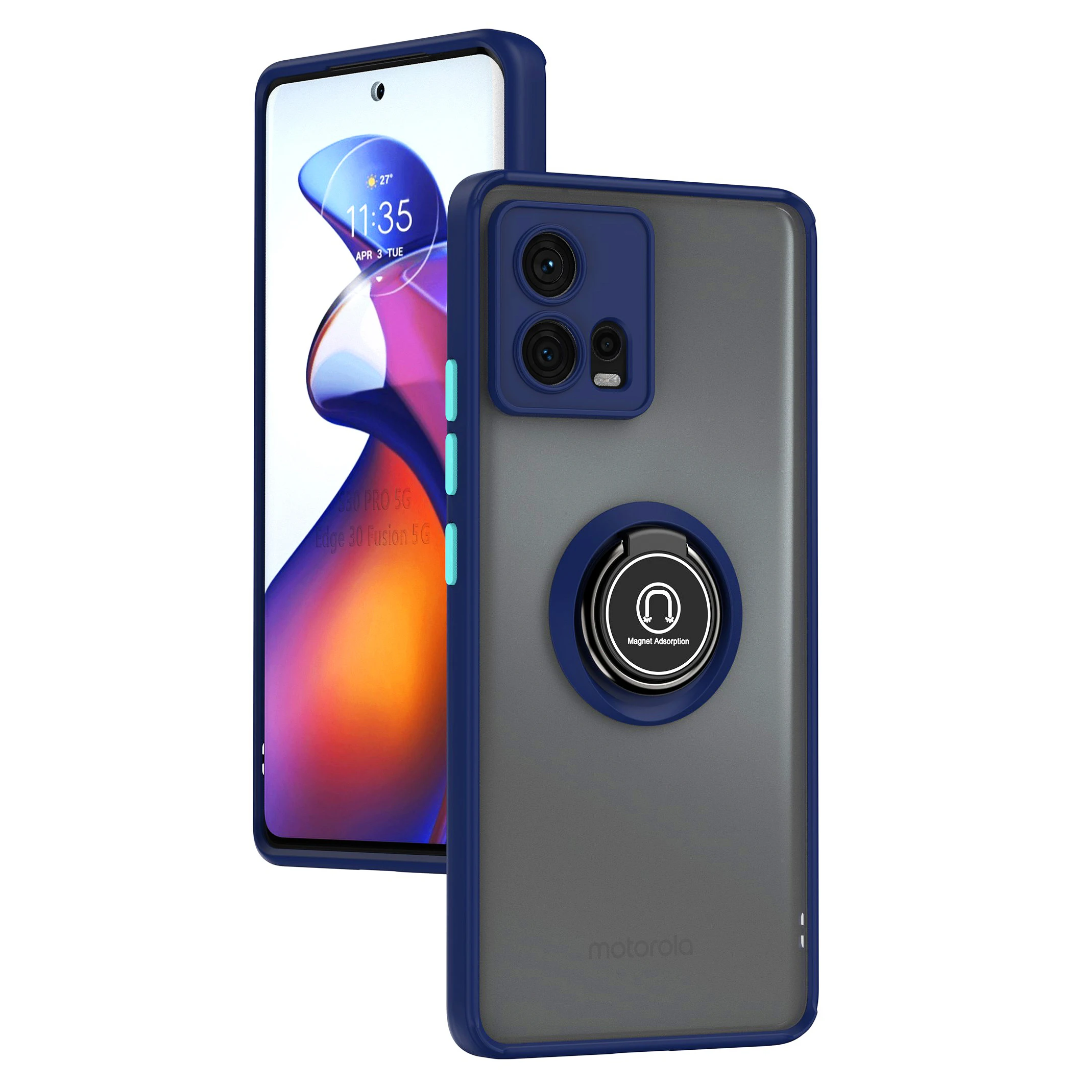 Custodia Morbida Per Motorola Edge 30 Fusion Magnetic Car Finger Ring Holder Case Cover Moto Edge 30 Lite/Edge 30 Fusion/Edge 30 Ultra