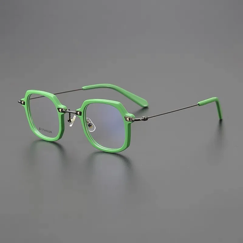 

Ultralight titanium acetate frame men's and women's personality irregular optical frame luxury brand myopia prescription glasses
