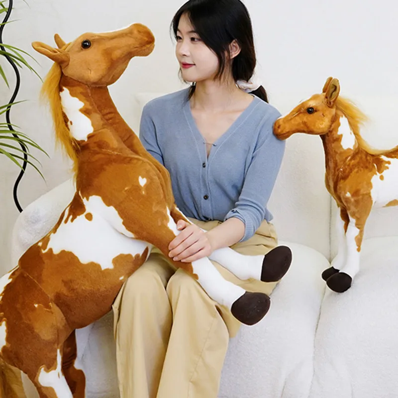 

30-85cm Simulation Horse Plush Toy Cute Stuffed Lifelike Animal Plushies Doll High Quality Soft Kids Toys for Girls Boys Gifts