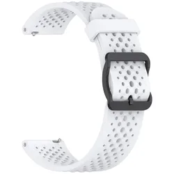 Breathable Silicone Sport Strap Replacement Wristband for 22mm (White)