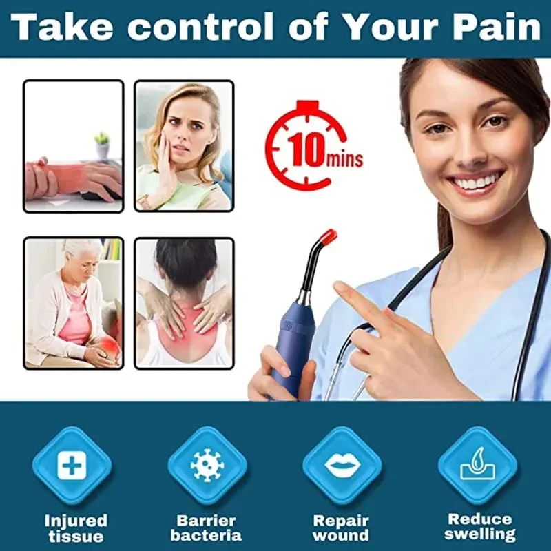 3-in-1 Red Light Therapy Handheld LED Infrared Light Device For Lip Therapy Oral Physiotherapy Health Pain Relief Body Stiffness
