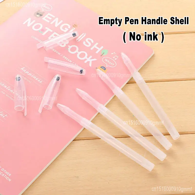 10/20/30/50/100Pcs Set Empty Transparent Gel Ink Pen Handle Shell Office School Writing Stationery Accessories No Refills 6