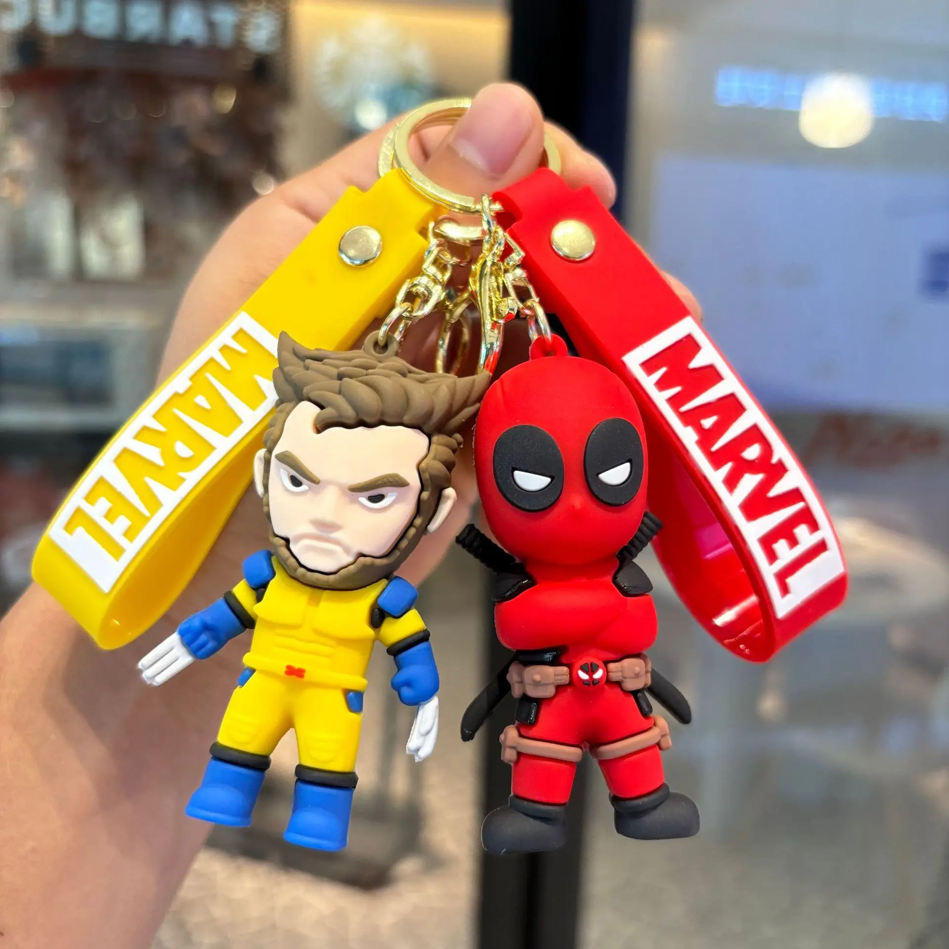 Marvel Deadpool Wolverine Silcone Bag Pendant Keychains for