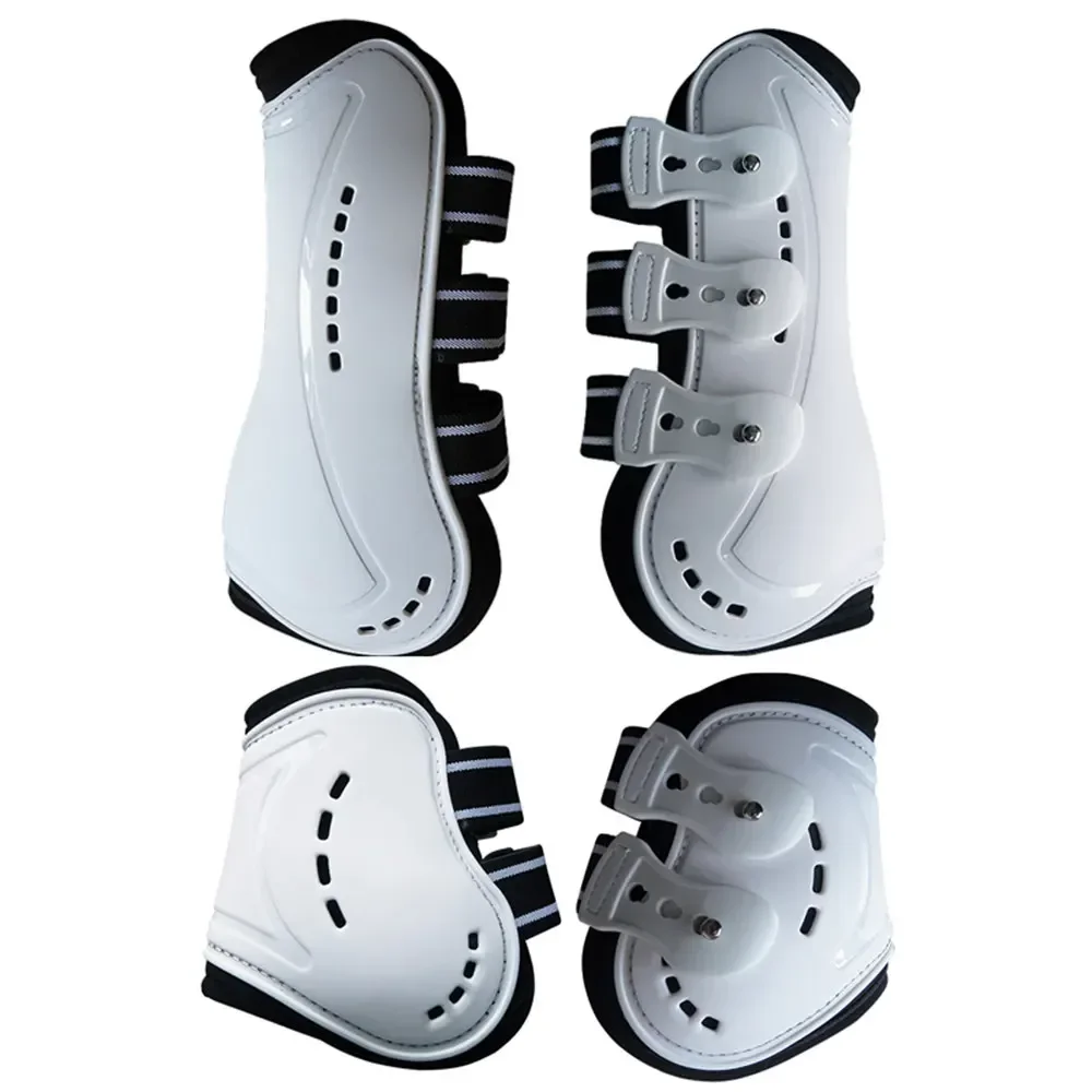 4 Pcs Adjustable Horse Boot Equestrian Jumping Legs Protection Gears Protection Equestrian Tendon Horse Hock Brace 3