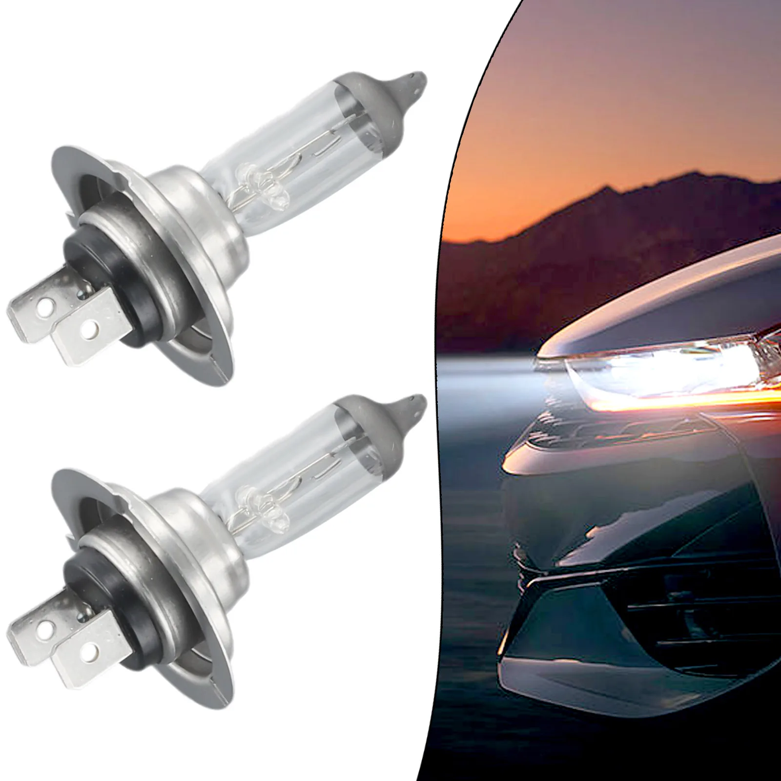 Halogen Headlight Bulb 2Pcs 12V Car H7 Xenon 55W 6000K White Car High/Low Beam Light Lamp
