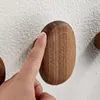 Walnut Wood Wall Mounted Coat Hook, Natural Wood Clothes, Key Holder, Coat Rack, Hat, Scarf, Handbag Storage Hanger 3