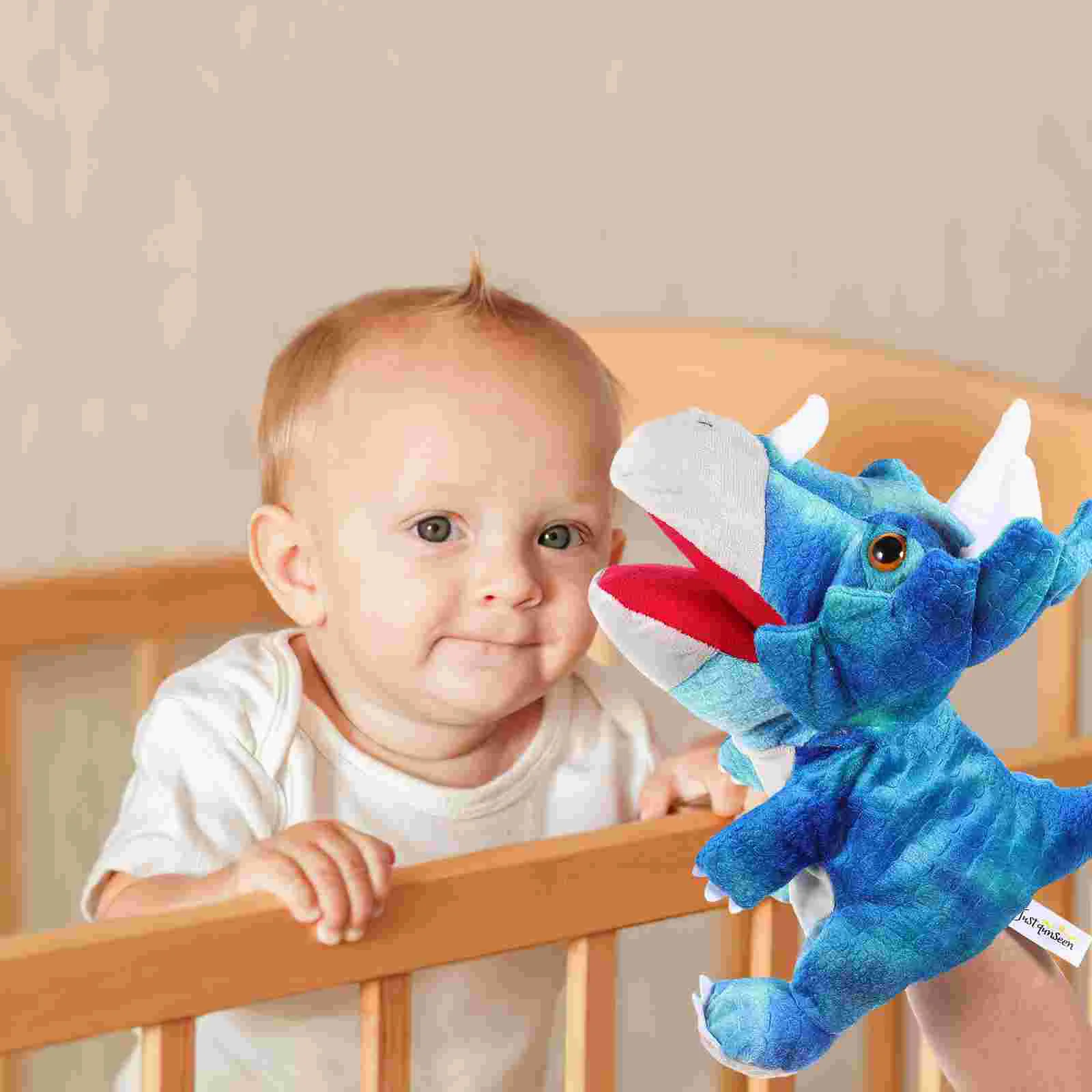 Hand Puppet Plush Toy Dinosaurs Parent-kids Interactive Puppets for Child Funny