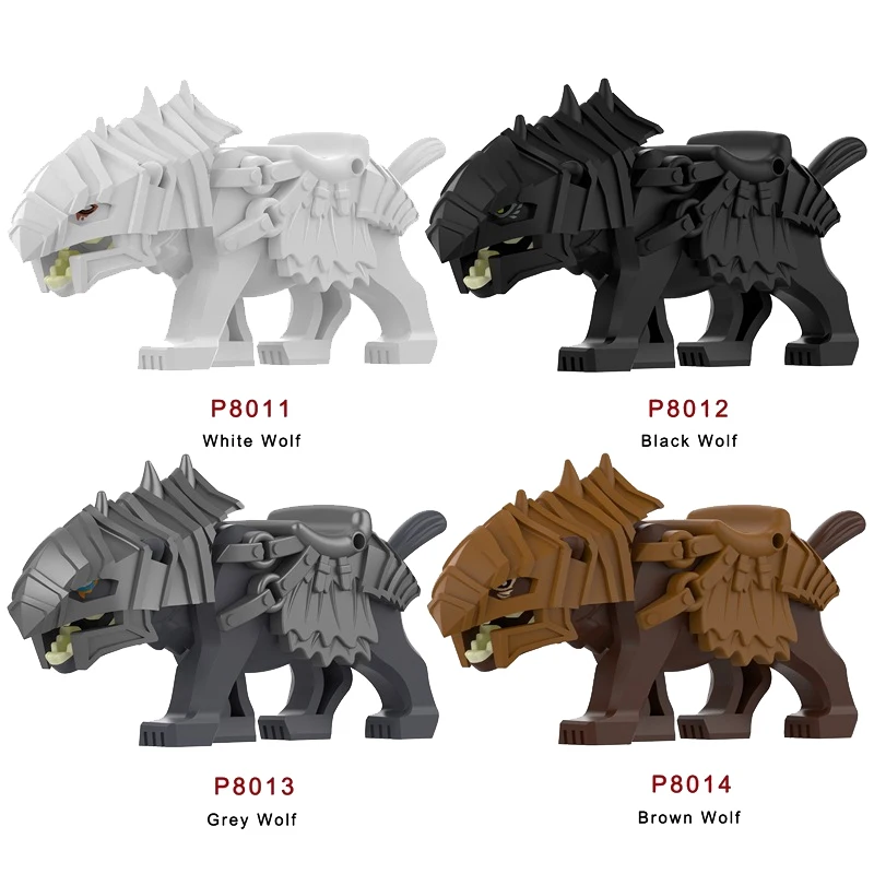Medieval Castle Knight Building Block African Animal Tiger Camel Deer Bear Dragon Horse Soldier Sheep Boar MOC Toy