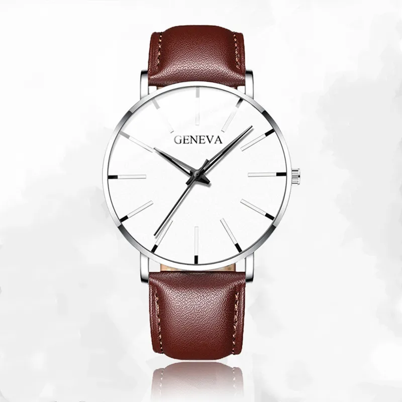 Tanio 2022 minimalistyczny moda męska Ultra cienkie zegarki proste mężczyźni