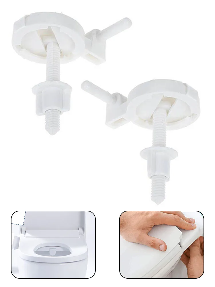 2Pcs Toilet Pew Hinges With Bolts And Screws Toilet Fixing Accessories ABS Plastic Seats Hinges Repair Tools toilet seat accessories toilet hinge replacement