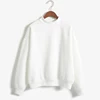 Christmas Fleecing Half High Neck Long Sleeve Preppy Casual Top Women Clothing Autumn Winter Solid Simple Pink Sweatshirts Basic 4