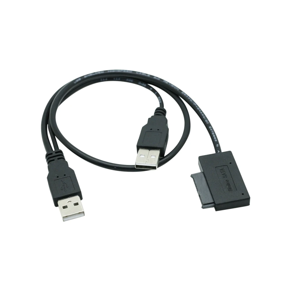 노트북 노트북 CD-ROM DVD-ROM ODD용 슬림 라인 SATA 케이블 코드, 외장 USB2.0 전원 공급 장치 포함, USB 2.0-6, 7, 13 핀