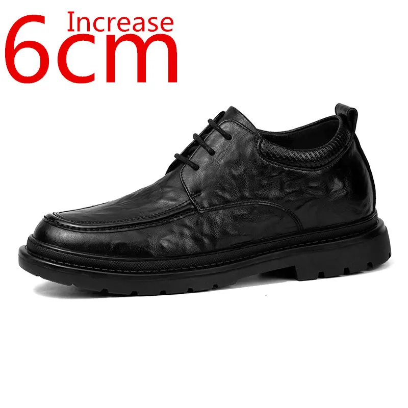

Height Increasing Shoes Men Formal Shoes Invisible Increased 6cm Genuine Leather High-end Business and Leisure Cowhide Men Shoes