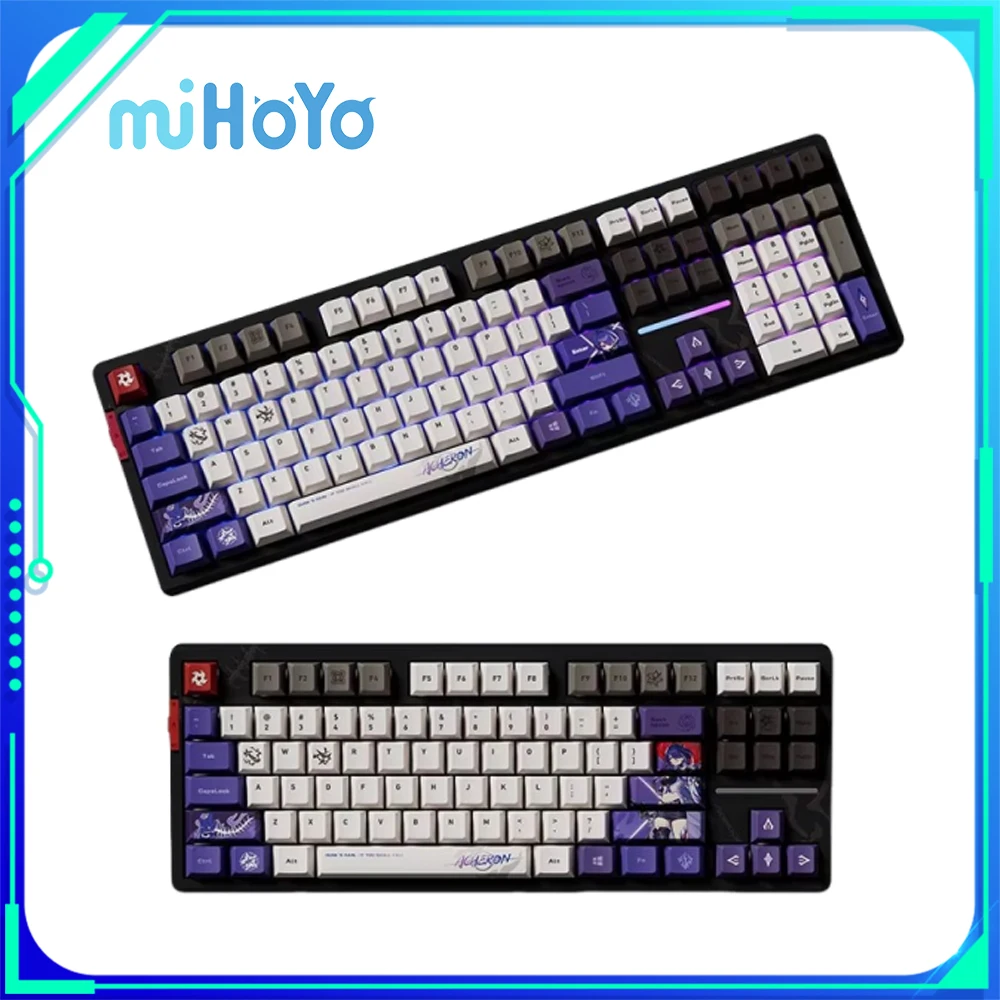 Honkai 스타 레일 아체론 기계식 키보드, 트라이 모드 RGB 블루투스 무선 키보드, 108 키, 핫 스왑, 맞춤형 게이머 액세서리