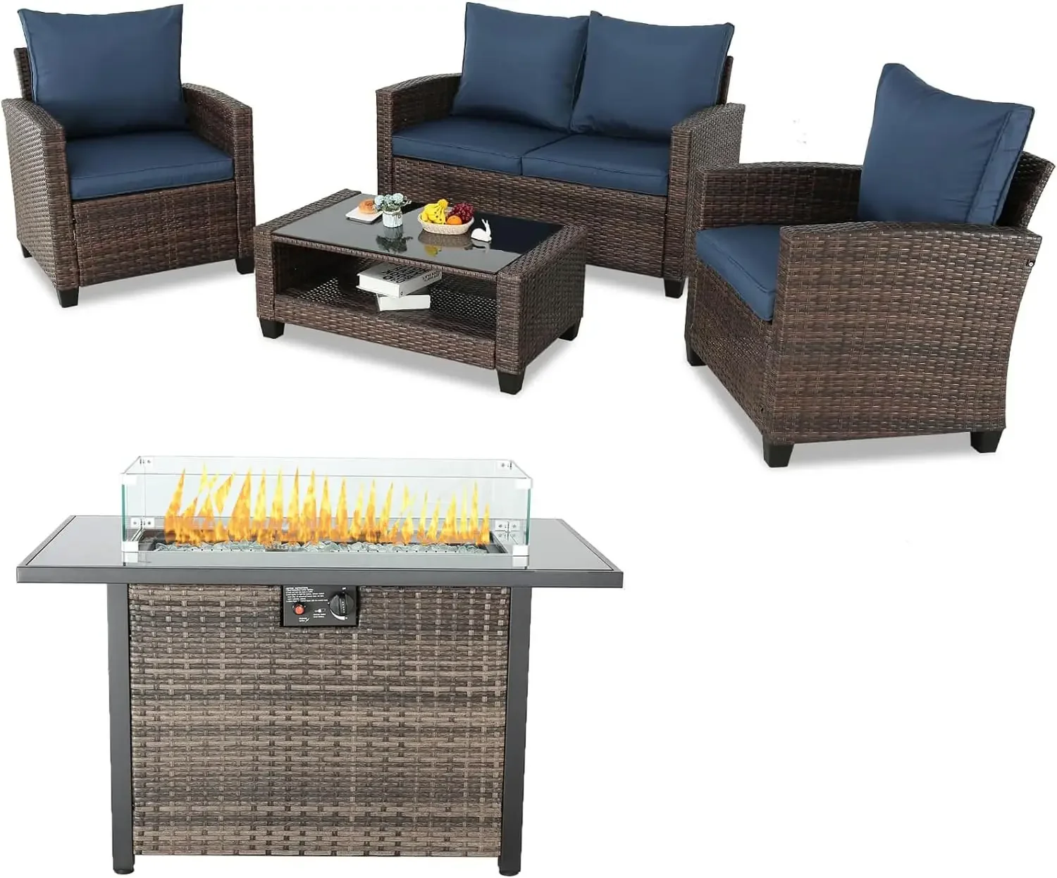 Outdoor Sectional Wicker Set