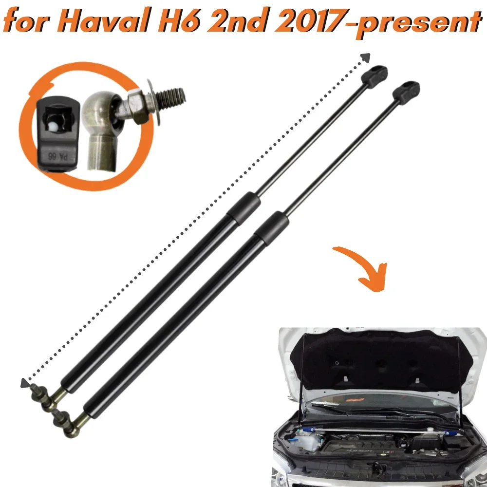 

Qty(2) Hood Struts for Haval H6 2nd SUV 2017-present Front Bonnet Gas Springs Lift Supports Shock Absorbers Dampers Arm Bars