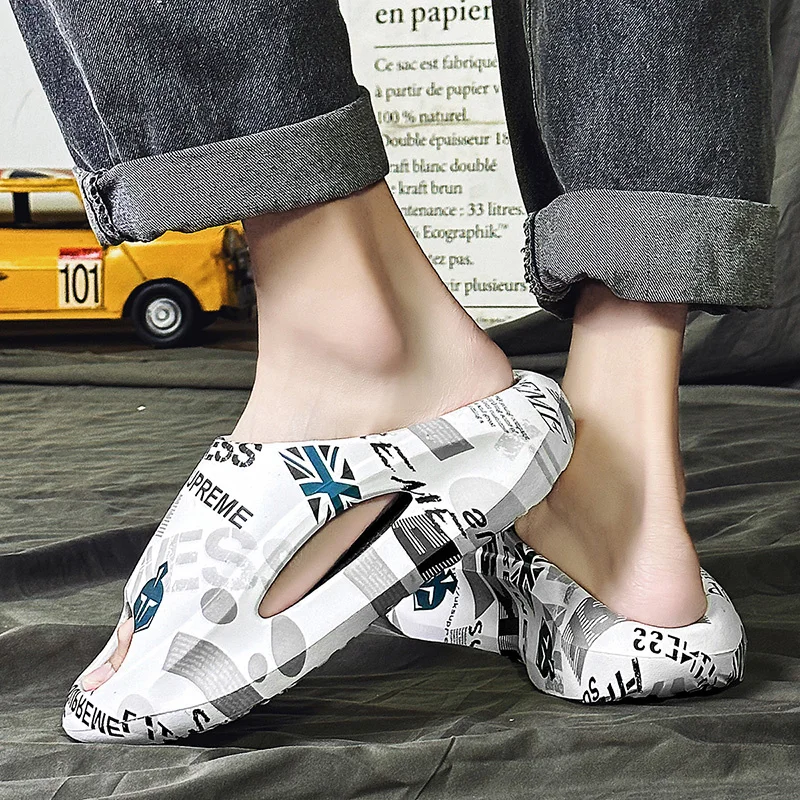 Slip-Hausschuhe für Herren, rutschfest, bequem, weiche Schaumstoff-Slipper mit dicker Sohle, Slipper für drinnen und draußen_voghion.com