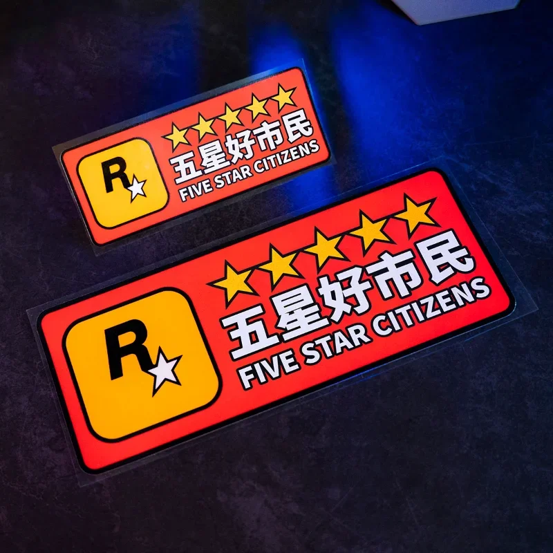 

S402 Five Star Citizens Creative Car Vinyl Stickers Waterproof Decals for Motorbike Scooter Helmet Window Windshield Decoration