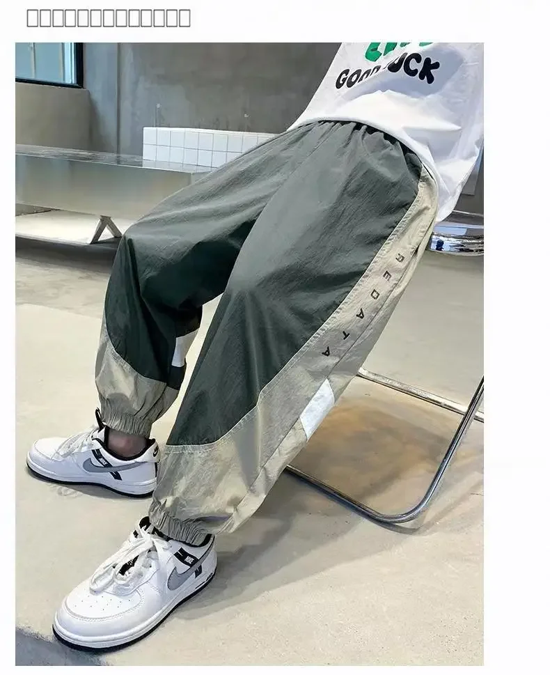 Summer Splicing Boys Pants Children's Mosquito Pants Casual Children Trousers Teenager School Joggers Sports Clothing
