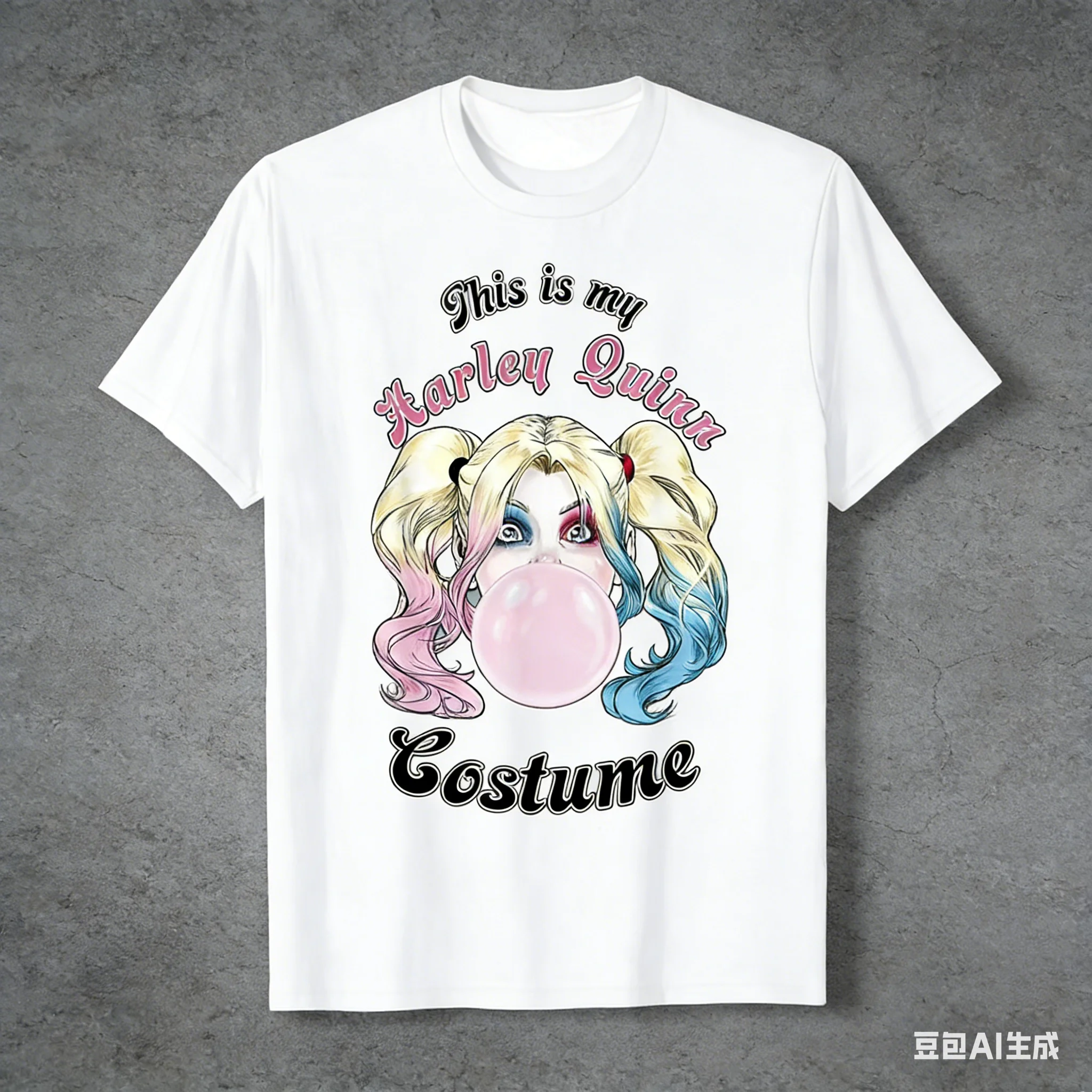 Neuestes Harley Quinn Crown Bubblegum 3D-gedrucktes Clown-T-Shirt im Harajuku-Stil für Erwachsene und Kinder, atmungsaktiv, für den täglichen Gebrauch – Detail 10