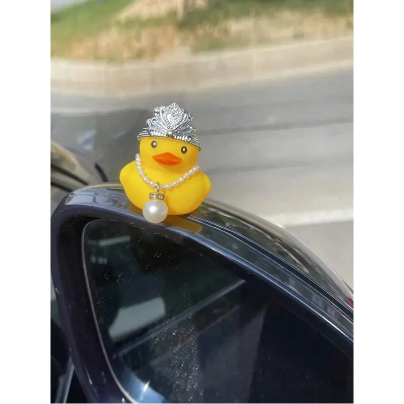 1pc 고무 오리 자동차 장식품, 재미있는 고무 오리 자동차 대시보드 장식 오리 자동차 액세서리