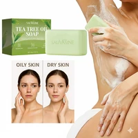 Barre de savon à l'huile d'arbre à thé pour hommes et femmes, nettoyage en profondeur, apaisant pour la peau sèche, soin des odeurs corporelles, exfolie et raffermit la peau, 100g 3
