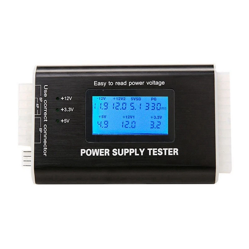 ATX Power Detection Tool Computer Host Power Tester Portable Metal Shell LCD Display Case Tester