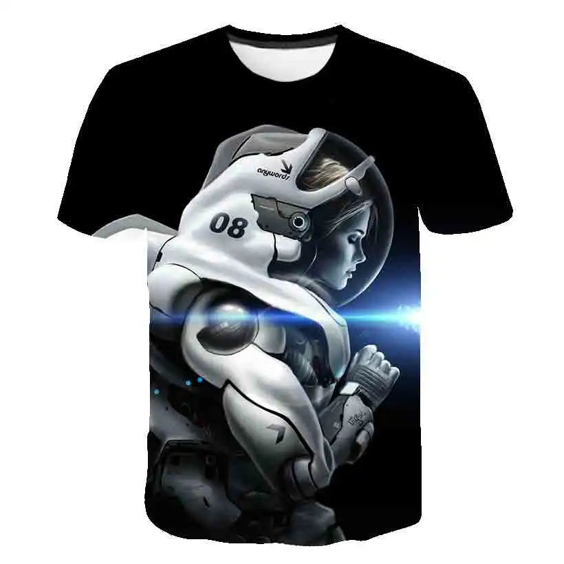 

Boys Girls Children's Astronaut T-Shirts Clothes Summer Cartoon Casual Short Sleeve Tops Tees Astronauts Kids T Shirts Costumes