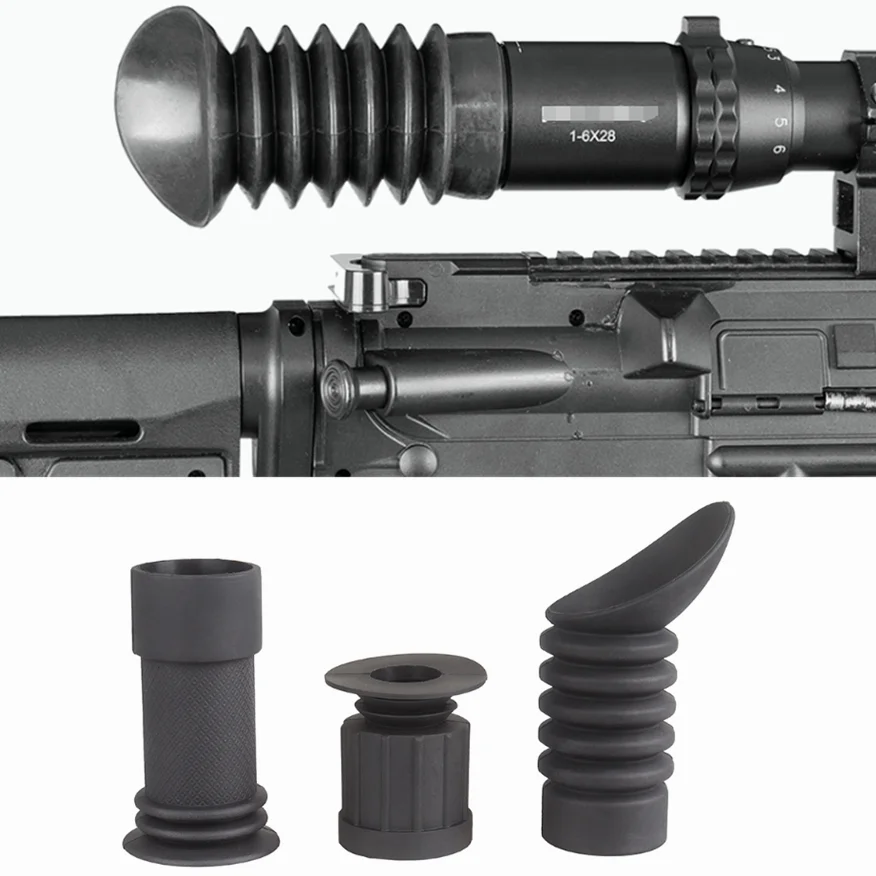 Rifle Scope Lens Cover Rifle Scope Protector 39mm Flexible Scalability Ocular Soft Rubber Cover Eye Protector Cover Airsoft Rifle Scope Telescope Hunting Gun Accessories