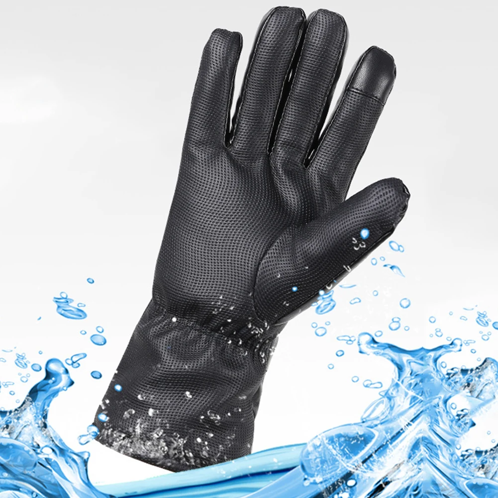 Motorcycle Heated Gloves Thermal Heat Gloves Winter Warm Skiing Motorcycle Bicycle Fishing Waterproof Heated Rechargeable Gloves 5