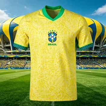 2026 New Brazilian Flag Printed Football Jersey Fans Outdoor Sports Casual Loose Quick Drying Top Summer Fashion Training Shirt 1