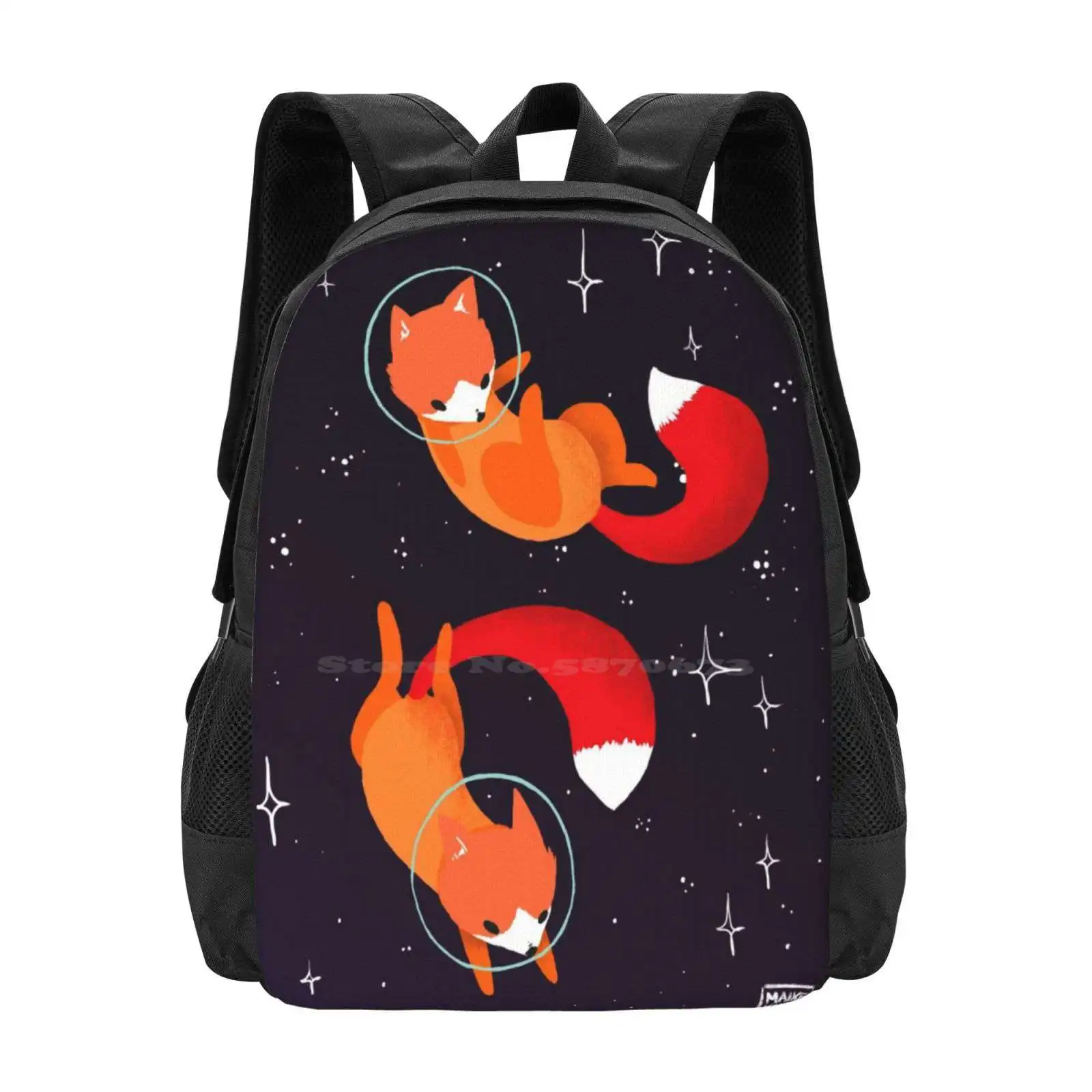 

Space Foxes School Bags Travel Laptop Backpack Space Foxes Space Animals Stars Cute Digital Illustration Kawaii Children