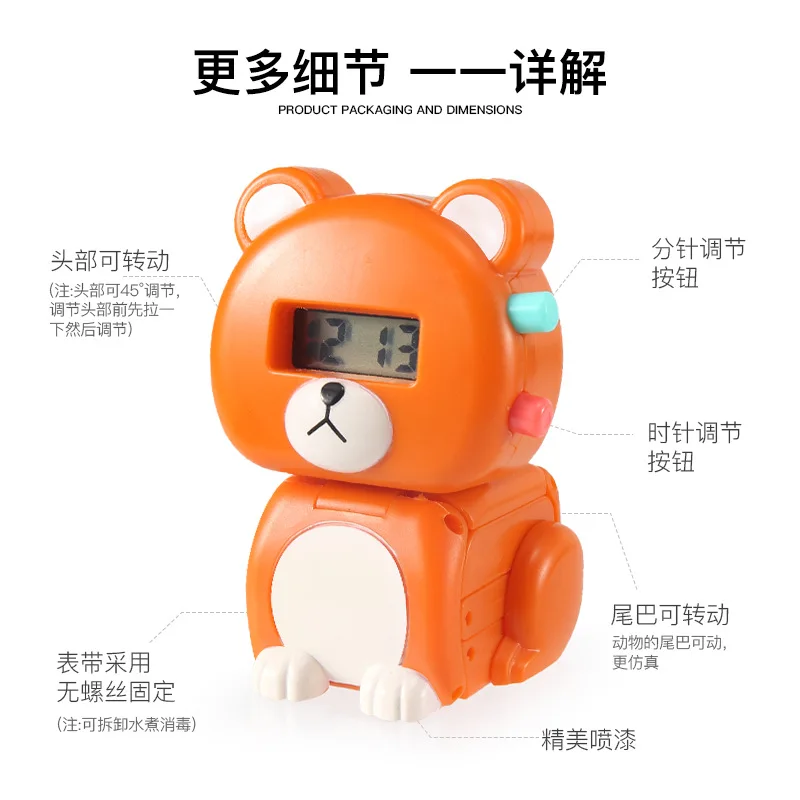 Neue Nette Kinder Uhr Spielzeug Cartoon Hund Kaninchen Affe Fox Brown Panda Verformung Digitale Uhren für Kinder Jungen Mädchen Geschenk uhr