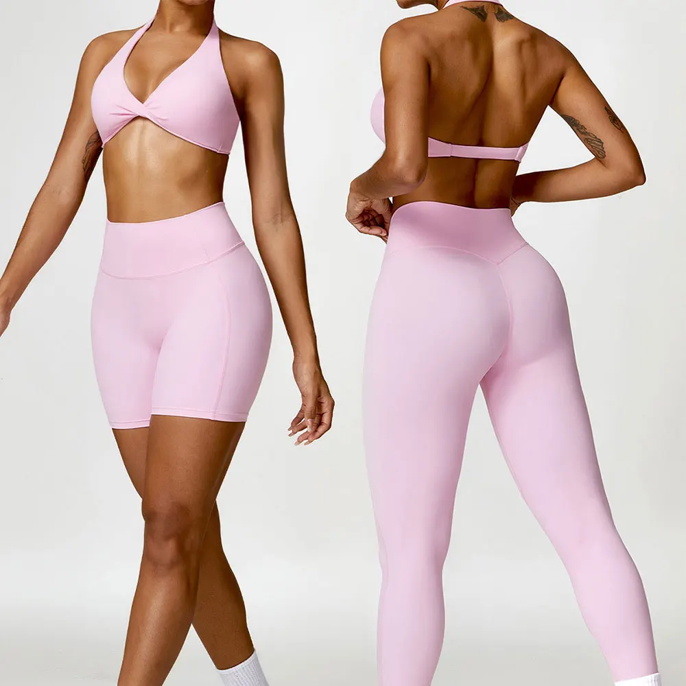 

Women's Two-piece Sports Set Yoga Set Gym Push Ups Running Tight Fitting Sexy Shock-absorbing High Waisted Peach Buttocks