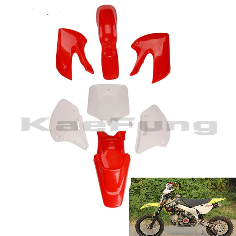 

Red BBR Plastic Fender KITS cover full set FRONT TWO SAME AS KLX110 for MOTORCYCLE dirt bike/pit bike USE
