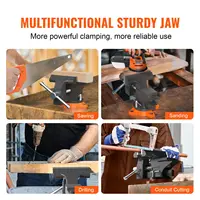 VEVOR Bench Vise 4.5" 6" 6.5" Multipurpose with Swivel Base & Anvil Heavy Duty Cast Iron for Drilling, Conduit Cutting, Sanding 2
