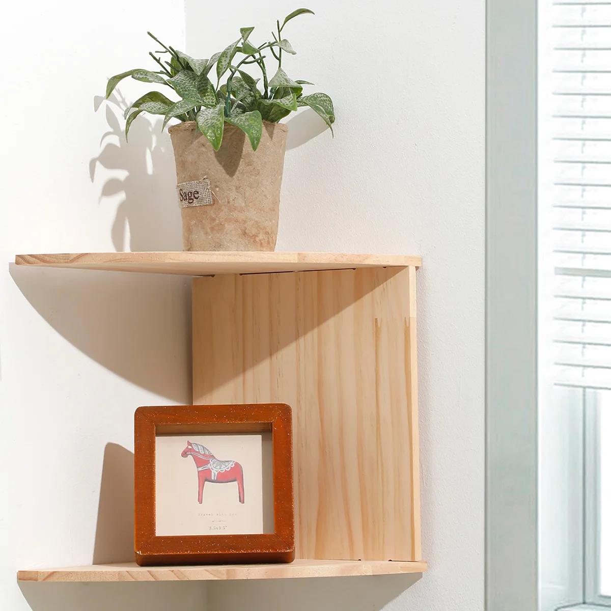 Wooden Corner Wall Shelf 3