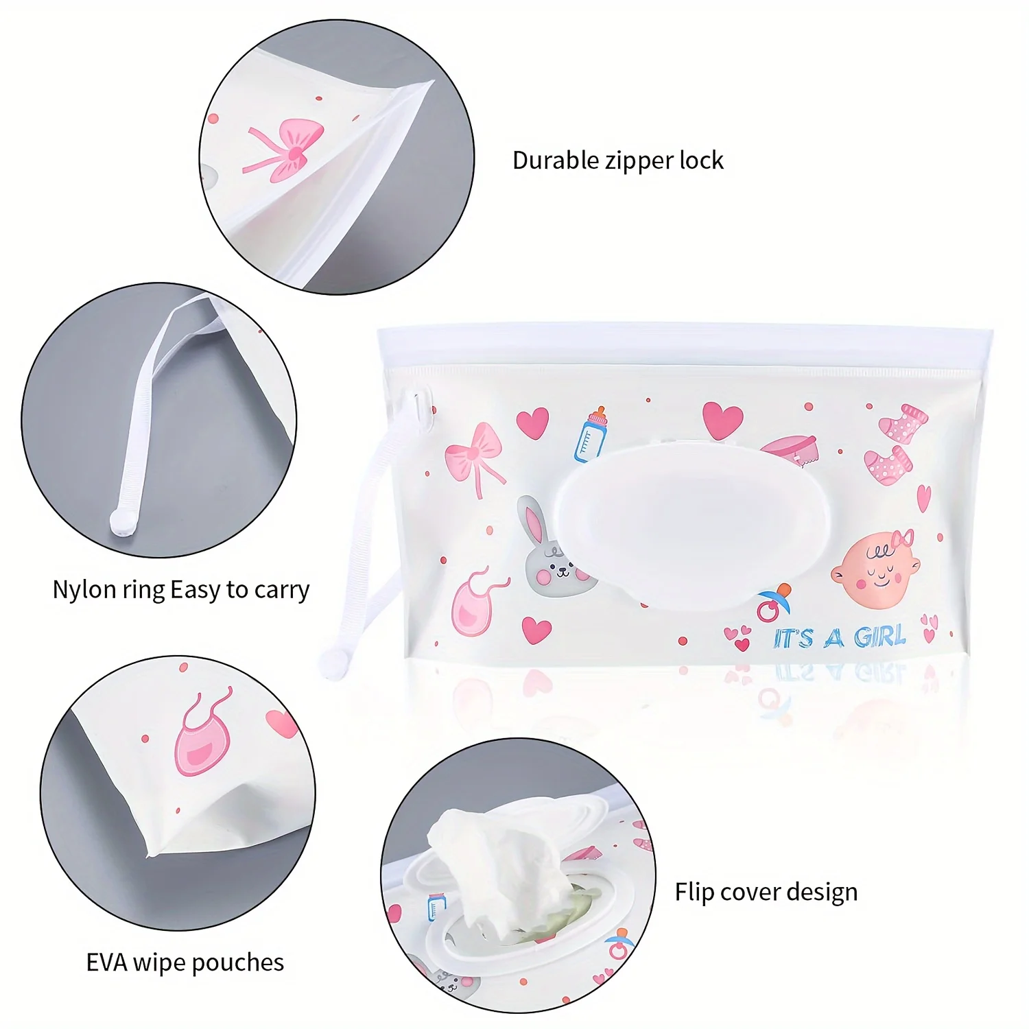 2pcs/set Wipes Containers Reusable Portable Wet Wipe Pouch Wipe Dispenser Container Travel Wet Wipe Holder Thanksgiving Day Gift 3