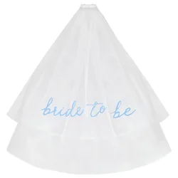 Elegant Double Layer Bride To Be Veil with Comb for Weddings and Bridal Celebrations (White B)