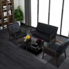 Medieval Wooden Armrest Sofa and Chair Set - Classic Style, Sturdy Structure, Easy to Assemble, Suitable for Office Sets 2