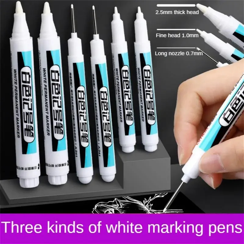 Oily White Marker Pen Graffiti Pens Waterproof Permanent Gel Pencil Tire Painting Notebook Tyre Tread Environmental Pen