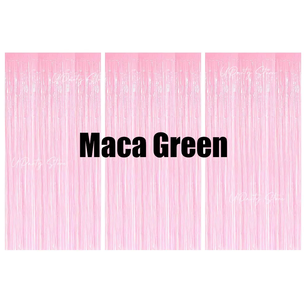 Silver Foil Fringe Curtains - Set of 3, Metallic Rose Gold Tinsel Streamers for Celebrations and Events Backdrop Decor